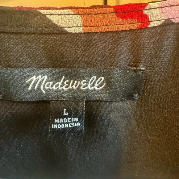 Madewell Floral Wrap Shirt Tie Front Sz L - Picture 2 of 10
